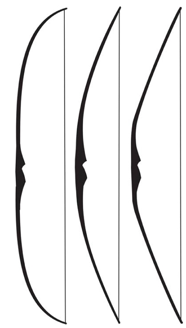 Drei Langbogendesigns: