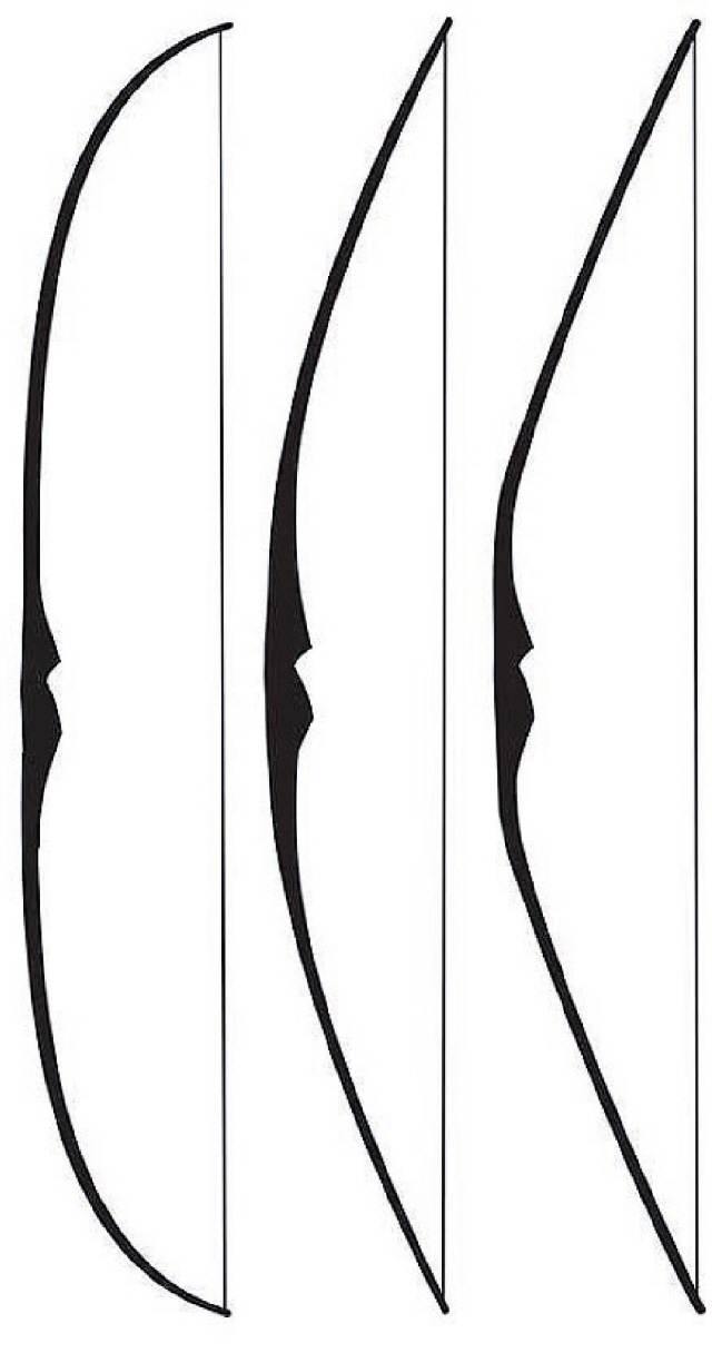 Drei Langbogendesigns: